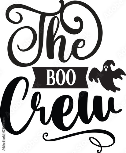 The boo crew design for halloween celebration, halloween t shirt design, halloween vector file