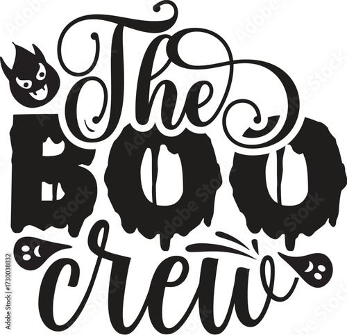 The boo crew with ghosts and spider web, halloween t shirt design, halloween vector file