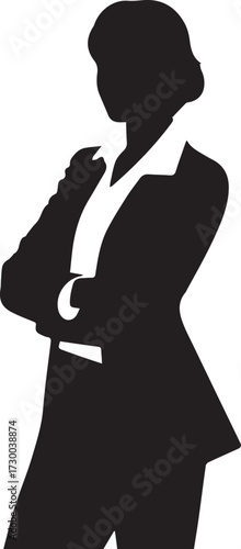 Business professional confident stride silhouette vector illustration flat design