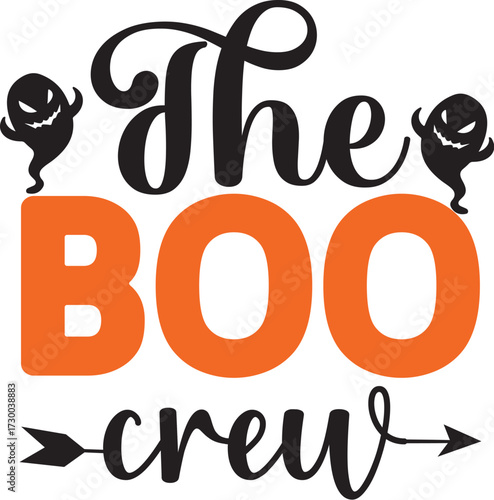 The boo crew design for halloween celebration, halloween t shirt design, halloween vector file