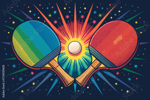 Stunning Ping Pong Paddles With Glowing Ball Bol Creative Visual