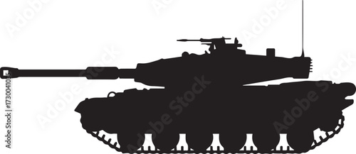 Military tank silhouette war battle scene vector illustration flat design
