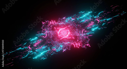Futuristic AI Algorithm Creating Digital Artwork