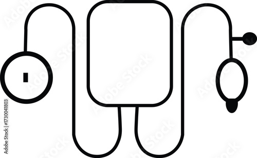 Blood pressure monitor silhouette vector medical equipment icon for healthcare hospital and wellness design