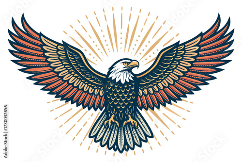 Featuring Eagle Soaring With Glowing Wings Bold Wil Elegant Professional Photo