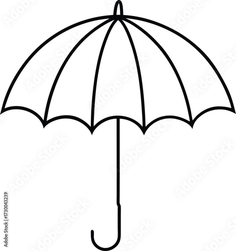black umbrella isolated on white