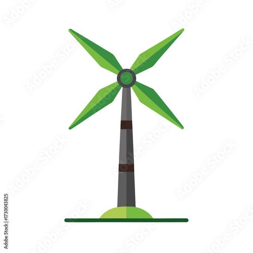 isolated wind turbine on white background
