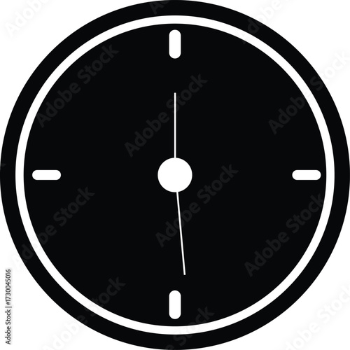 Minimalist clock silhouette vector illustration for time punctuality and modern design concepts