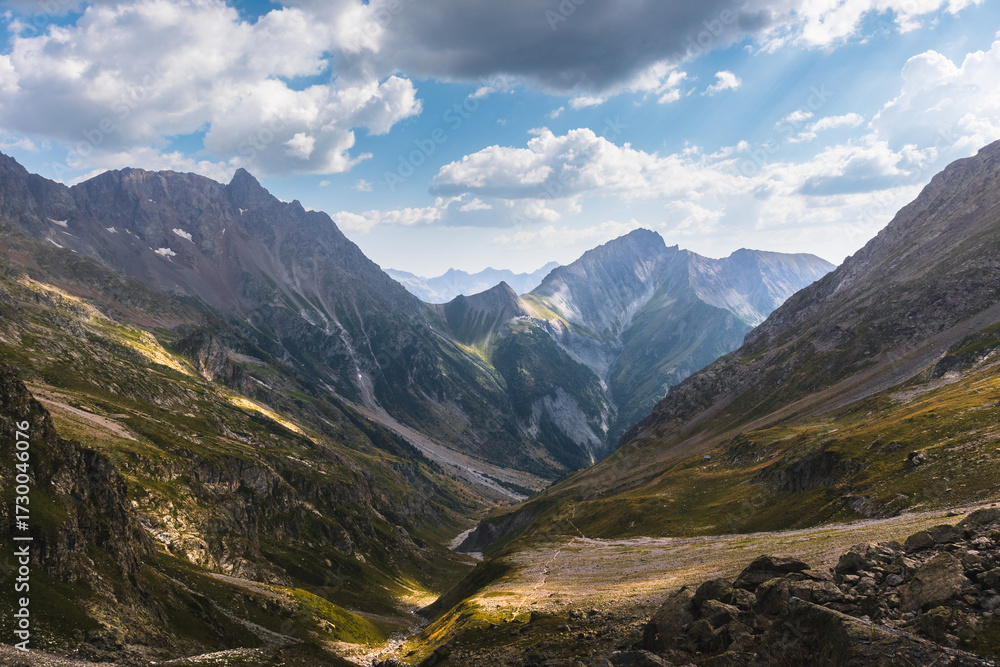 Fototapeta premium Mountain landscape in the French Alps during summer