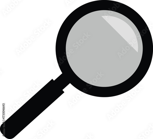 Modern magnifying glass icon representation of search focus and exploration in design