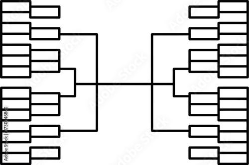 Tournament bracket illustration showing progression of competition