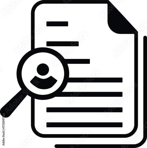 resume search icon job recruitment and candidate profile document symbol vector
