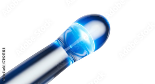 Blue transparent glowing abstract tube on black