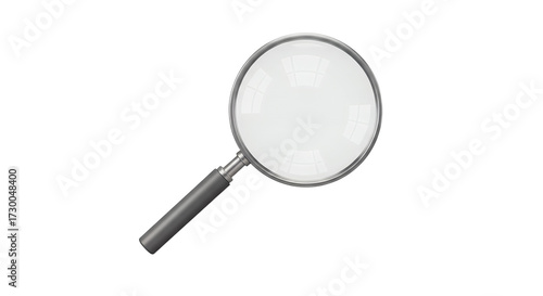 3D Magnifying Glass on Transparent Background
