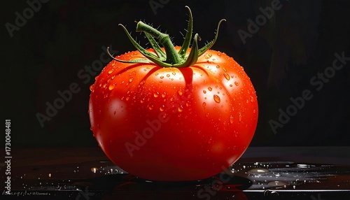 Close-up of a wet tomato