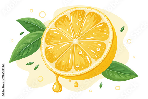 Featuring Lemon Slice Glowing With Juice Drops Bold Dynamic Creative Visual