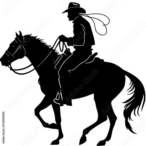 cowboy riding horse
