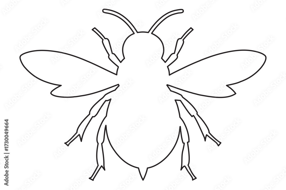 Obraz premium Simple vector illustration of a bee. Ideal for nature, insect, or children's content; conveys playfulness, energy, and teamwork in engaging images