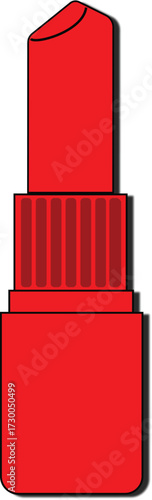 Fashion red lipstick vector makeup product icon cosmetic and beauty illustration