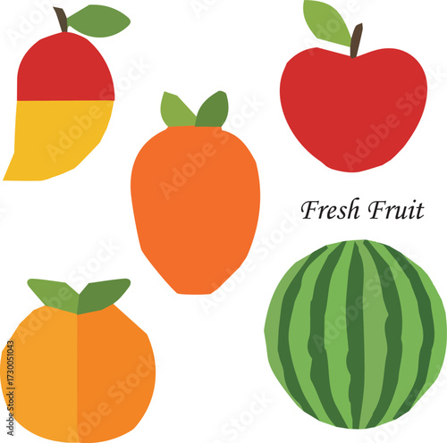 Fresh fruit collection with watermelon and strawberries