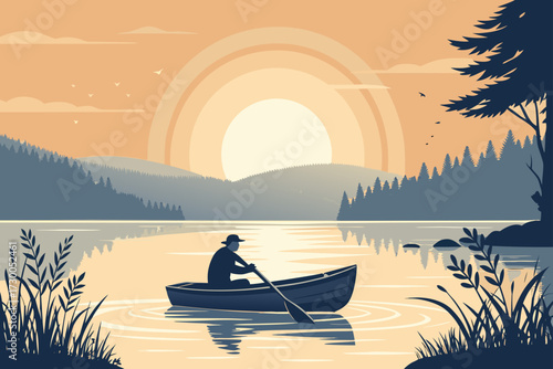 Featuring Rowboat Glowing Lake Bold Trans Beautiful Professional Photo
