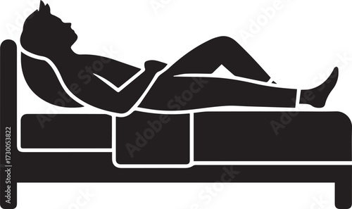 Patient Hospital Bed silhouette vector, black and white silhouette vector illustration