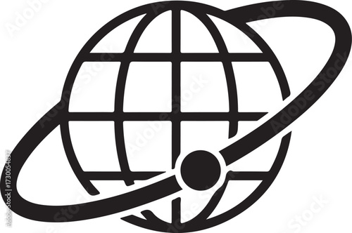 Global network icon symbol representing internet technology and connectivity