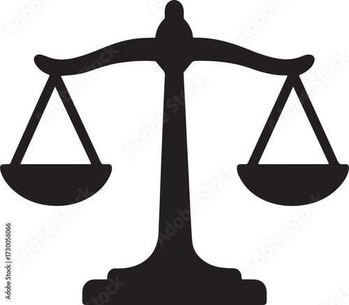Silhouette of scales of justice symbolizing law and balance for legal concepts