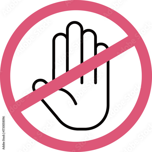 触らないで　手のひら　接触禁止　ベクターイラスト素材