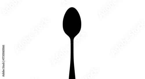 Vector art of a sleek black spoon, its elegant silhouette suggesting culinary artistry and the simple pleasure of savoring a delicious meal with grace and style