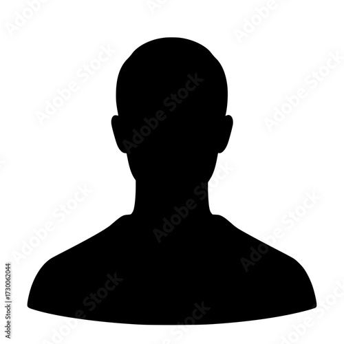 Vector art of silhouette of a persons head and shoulders a stark representation of anonymity, mystery, and the unknown, inviting contemplation and interpretation