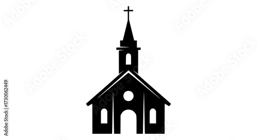 Vector art of silhouette of a church a symbol of faith, community, and spiritual gathering, evoking a sense of tradition, architecture, and religious heritage