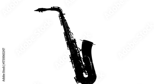 Vector art of silhouette of a saxophone, a timeless instrument of musical expression, evoking melodies and rhythms that resonate with the soul