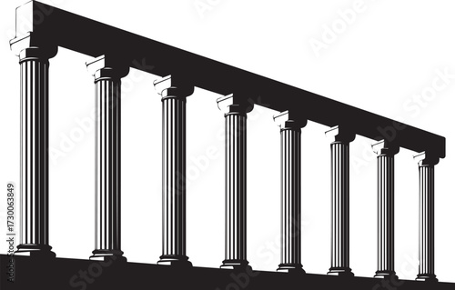 Column silhouettes vector illustration