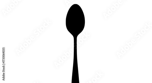 Vector art of a sleek black spoon, embodying simplicity and elegance in its minimalist design, perfect for culinary themes and representing everyday utensils