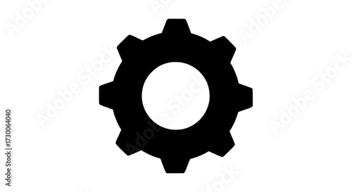 Vector art of a black gear, symbolizing mechanics and engineering, representing precision and functionality in machinery, perfect for technical and industrial themes