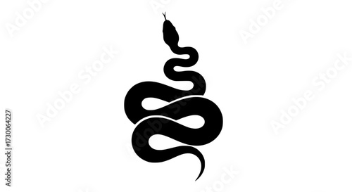 Vector art of stylized snake silhouette, embodying mystery, transformation, and primal energy, suitable for designs seeking a touch of mystique and symbolic depth