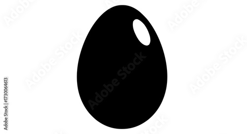 Vector art of monochrome egg, symbolizing simplicity, potential, and natural form against a clean backdrop, representing life, food, and organic shape