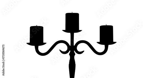 Vector art of elegant candelabra, featuring three candles atop ornate arms, evoking a sense of classic sophistication and providing a warm, inviting glow