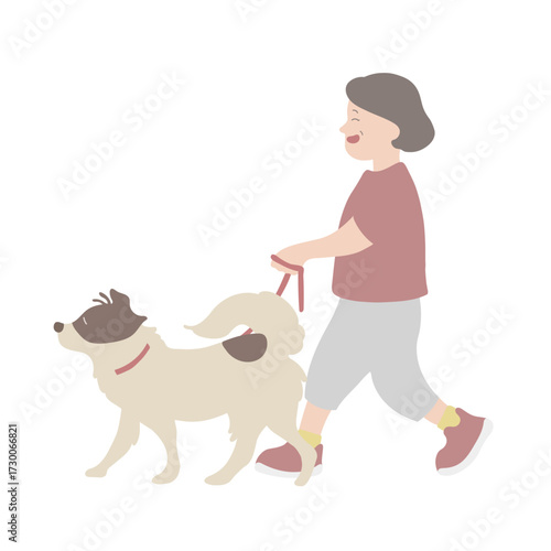 犬の散歩 女性