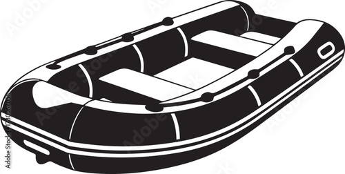 A inflatable boat silhouette vector illustration