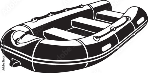 A inflatable boat silhouette vector illustration