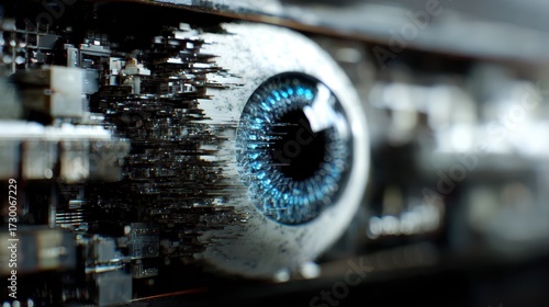 Futuristic cybernetic eye w...