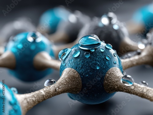 Close-up of molecular model...