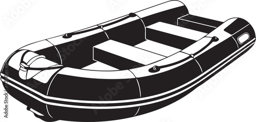 A inflatable boat silhouette vector illustration