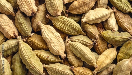 Close-up of dried cardamom pods