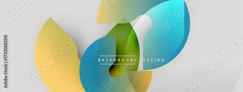 Abstract fluid shapes overlap, creating vibrant color gradients. Modern design element for backgrounds, presentations. Smooth transitions visible.