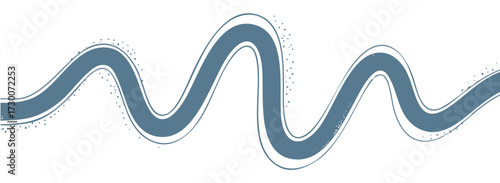 Abstract waveform vector illustration for sound wave design element and audio frequency visualization concept