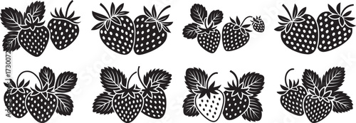 Stawberry fruit silhouette vector illustration