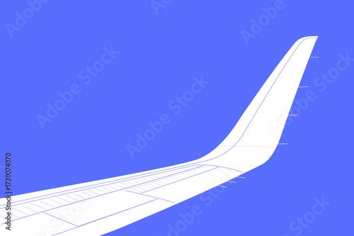 Wingtip Vortices Winglet Minimal Line Illustration Against Bold Red Backdrop